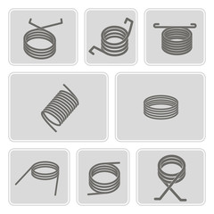 set of monochrome icons with Springs for your design