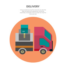 Delivery Lorry Driving Fast Design Flat