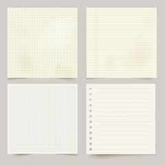 Set of different vector papers.