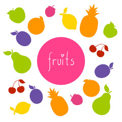 Vector Illustration of a Colorful Fruit Background