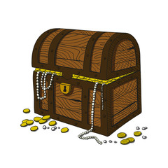 Vector Illustration of a Hand Drawn Treasure Chest