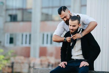 two businessmen prepared to work