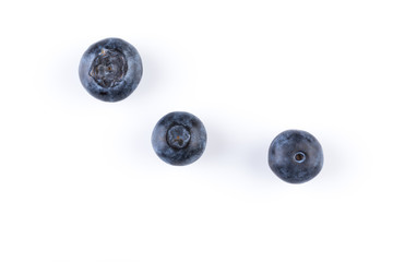 Blueberries on white background