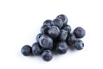 Blueberries on white background