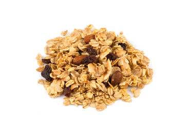 breakfast cereals on white