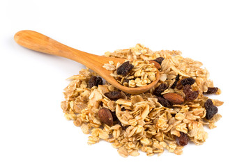 breakfast cereals on white