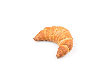 Croissant over white background
