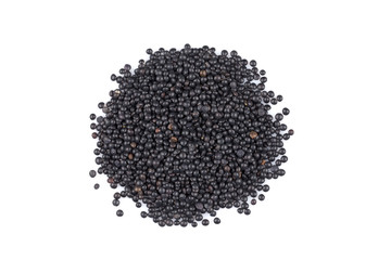 Beluga. Black lentil on white