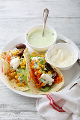 mexican tacos with vegetables