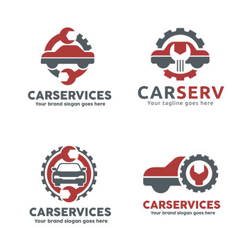 Car service garage, logo, Shop brand identity, automobile car product, Car repair sign.