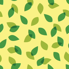 Vector seamless natural leaves pattern