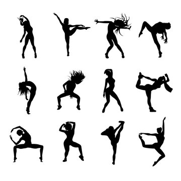 dance silhouettes set