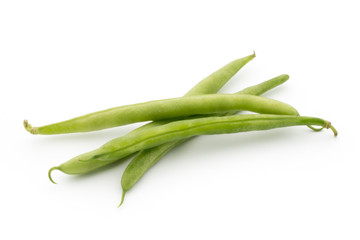 Green beans isolated on a white background.