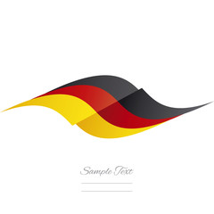 Abstract German flag ribbon logo white background