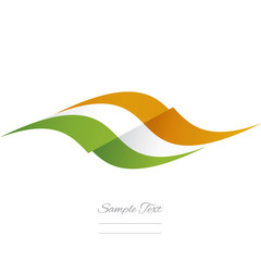 Abstract Irish flag ribbon logo white background