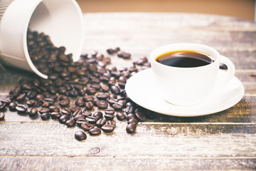 Desktop with coffee beans