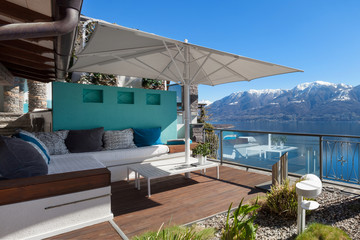 Terrace lounge in a luxury house