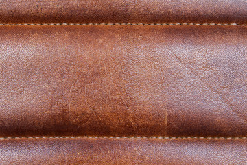 Reddish brown leather closeup