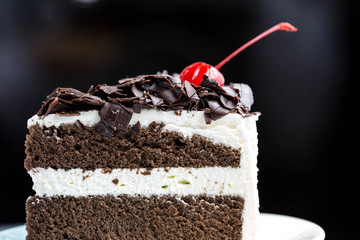 Cake is a form of sweet dessert and typically baked