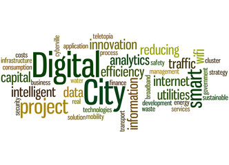 Digital City, word cloud concept