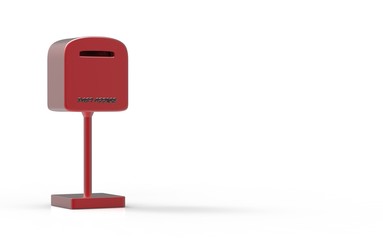 3d rendering nice fasion mailbox islated with white