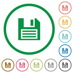 Save document outlined flat icons