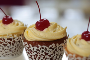 Cupcakes with cherry