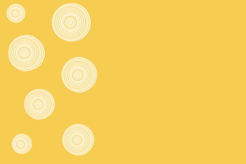 orange background with white circles