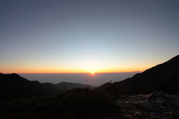 常念岳からの朝日