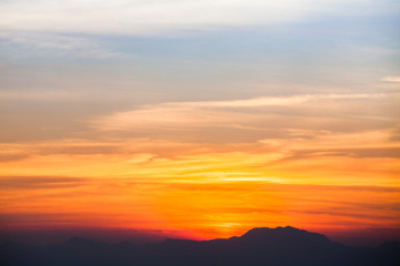 colorful dramatic sky with cloud at sunset