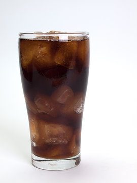 Cola with ice cubes ,