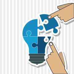 Puzzle bulb  icon design, vector illustration