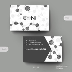 Business card vector template with DNA molecule background