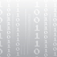 Abstract tech binary silver background