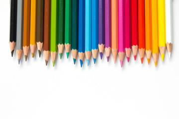Color pencil on white background