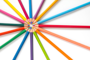 Fototapeta premium Color pencil on white background
