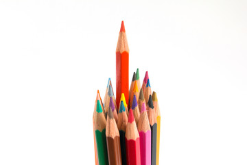 Color pencil on white background