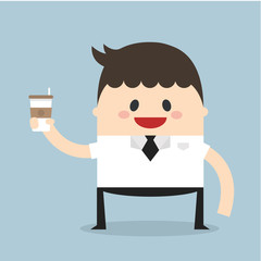 Businessman holding coffee