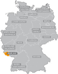 German federal states with English names: Saarland