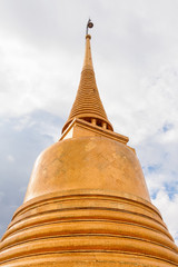 Fototapeta premium Golden stupa in Wat Saket Ratcha Wora Maha Wihan (the Golden Mount). Bangkok, Thailand.