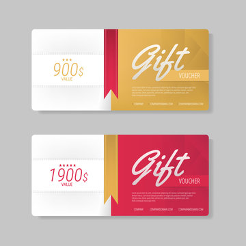 Vector illustration,Gift voucher template with modern pattern.