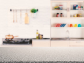 granite counter top with kitchen cabinet background