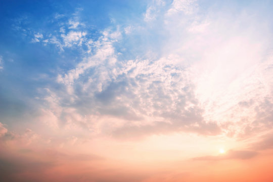 Sky and clouds with different colors.