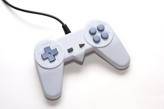 White game controller isolated on the white background