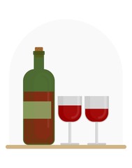 wine and two glasses