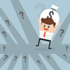 Businessman on crossroad.