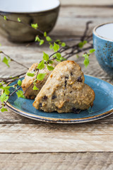 homemade vegan muffins with raisins and cereal