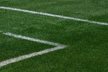 Perspective view of the lines of a soccer's field