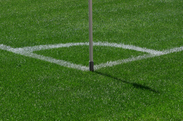 Perspective view of the lines of a soccer's field