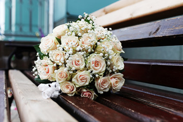 Beautiful wedding bouquet of flowers 